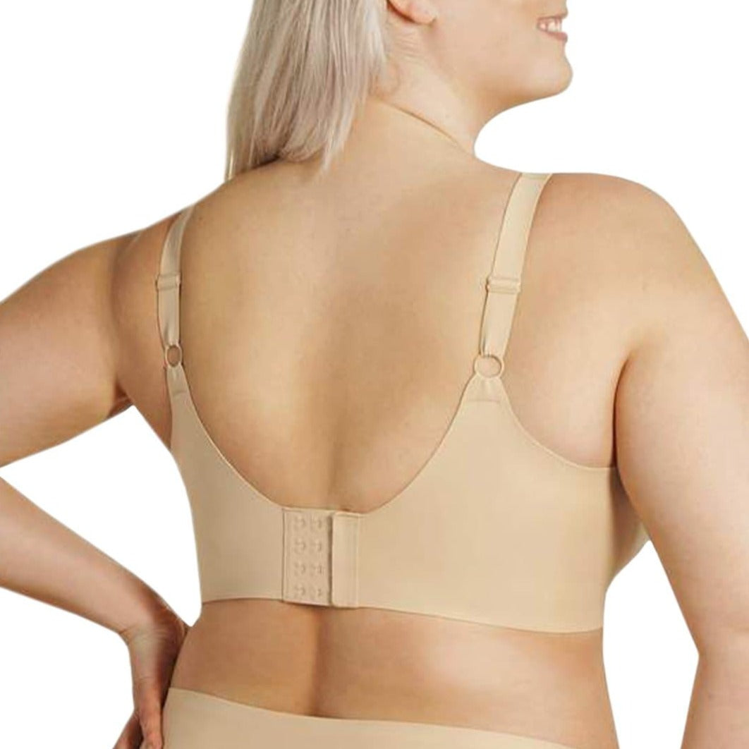 Beyond Bra in Sand, worn by model in back view product image.