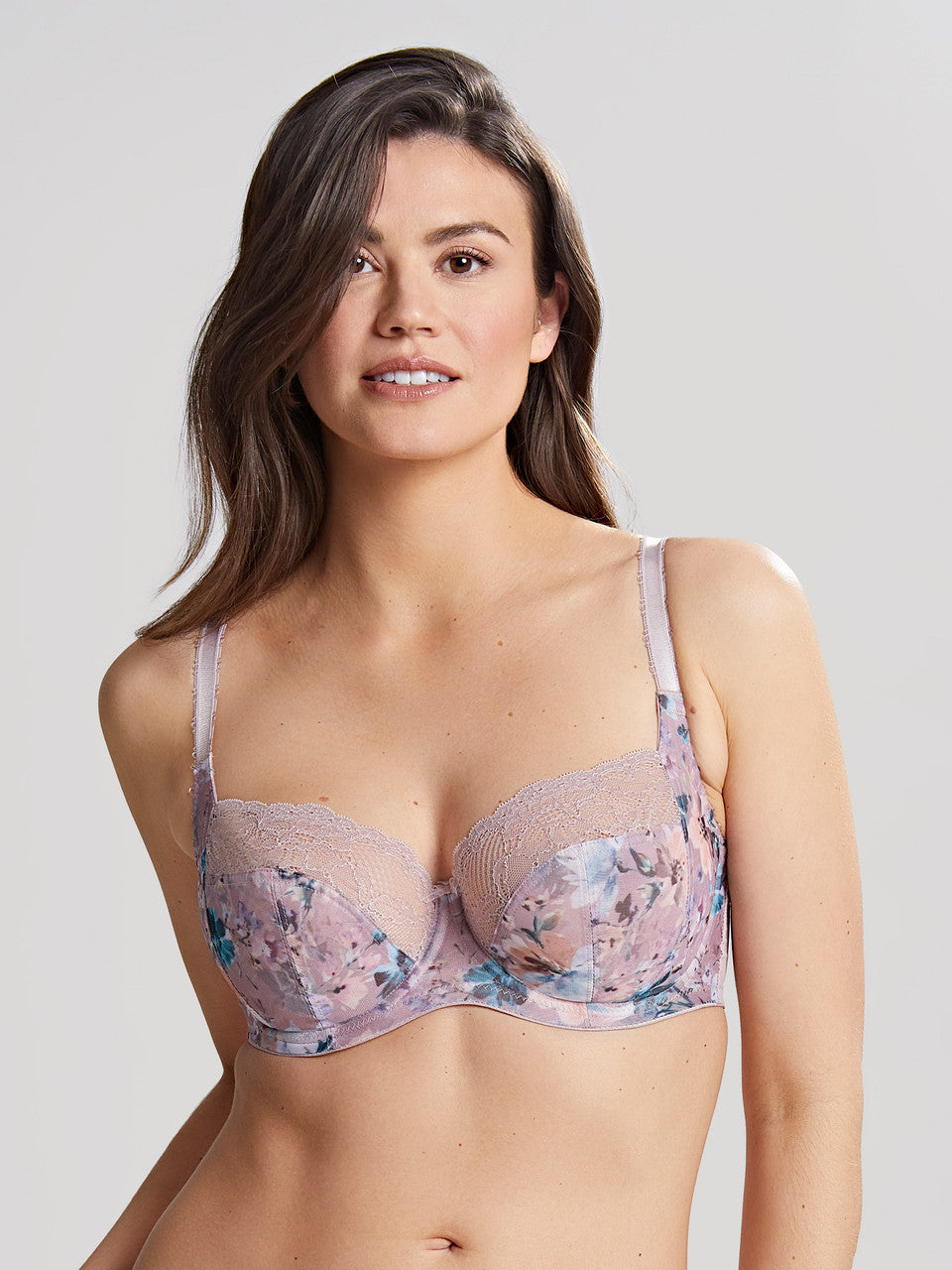 Jasmine Balconnet Bra - Spring Floral, worn by model, front view
