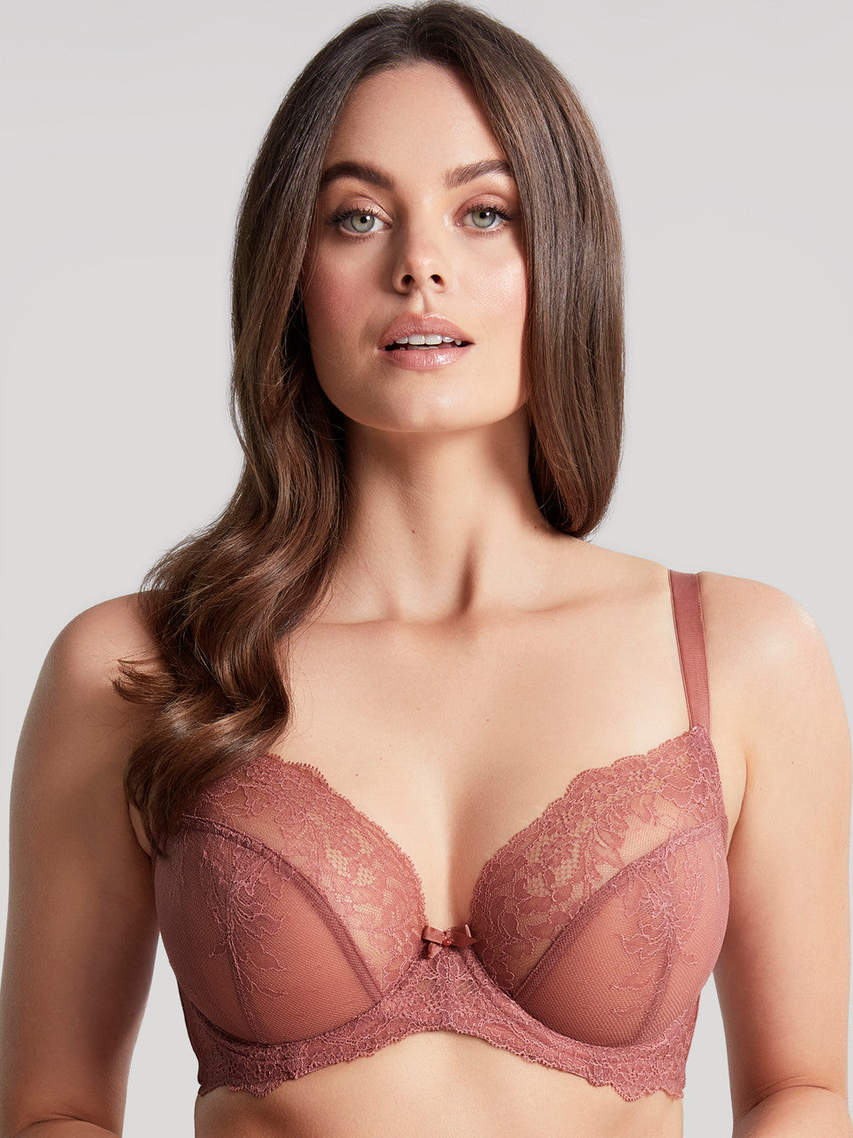 Ana Non-Padded Plunge in Sienna worn by model front view