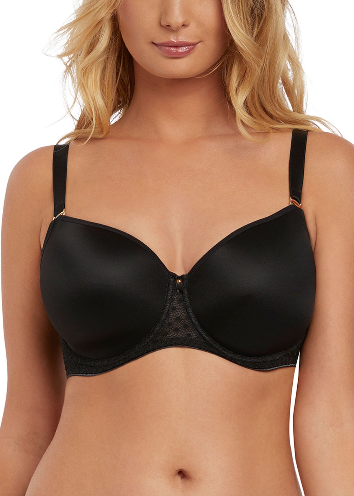 Starlight Moulded Bra - Black, worn by model front view
