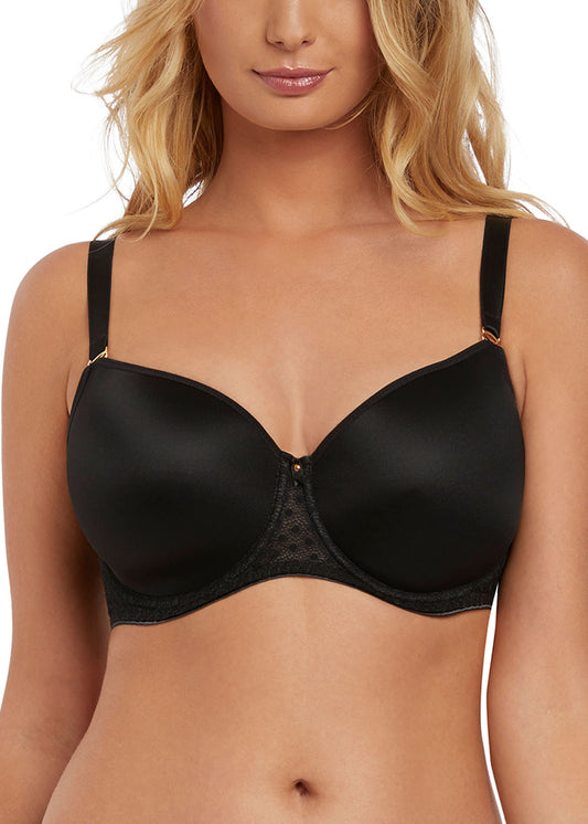 Starlight Moulded Bra - Black, worn by model front view