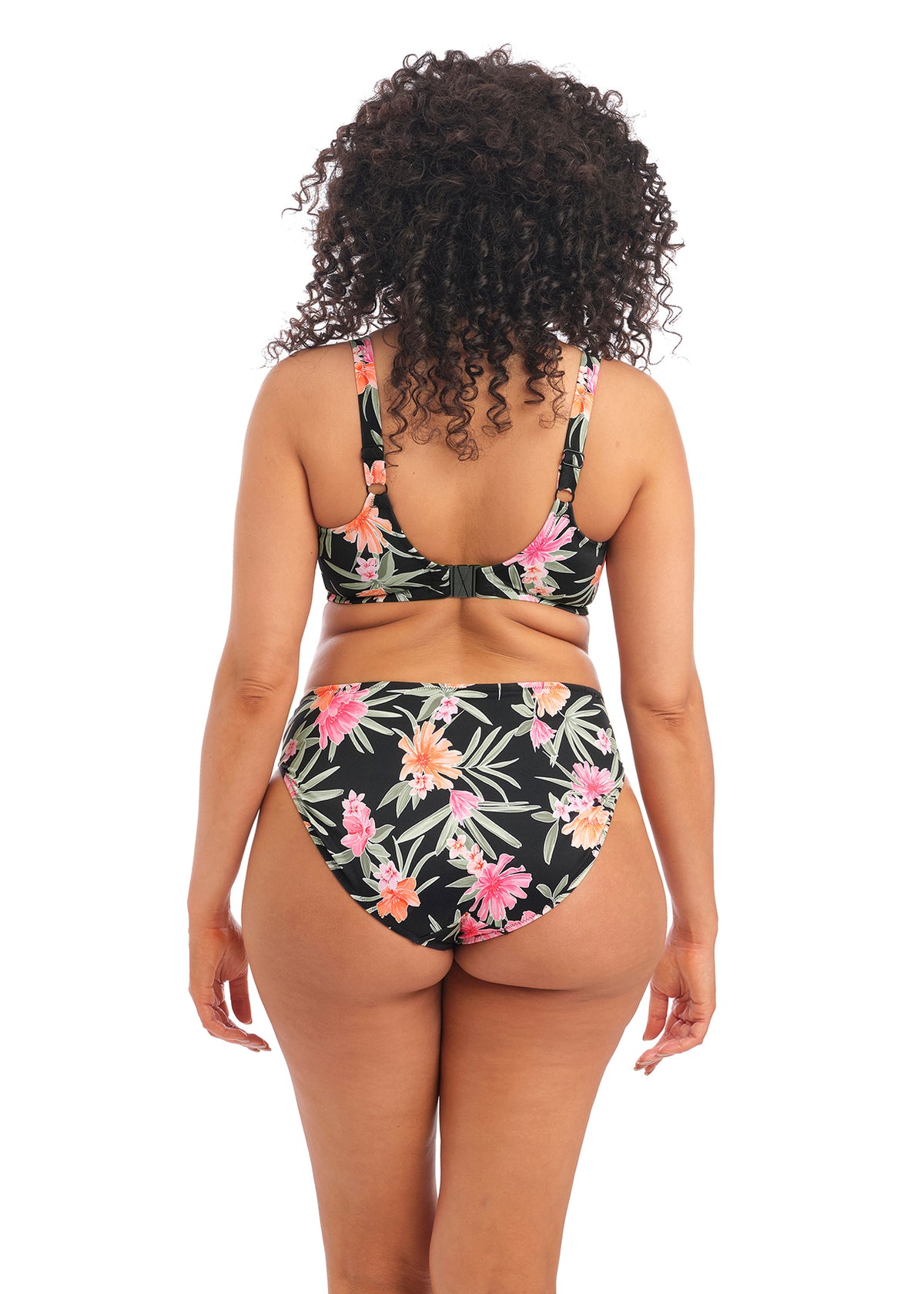 Dark Tropics Underwire Plunge Bikini Top, worn by model, back view