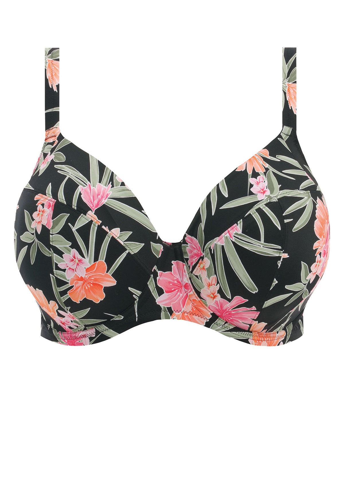 Dark Tropics Underwire Plunge Bikini Top, front view product image