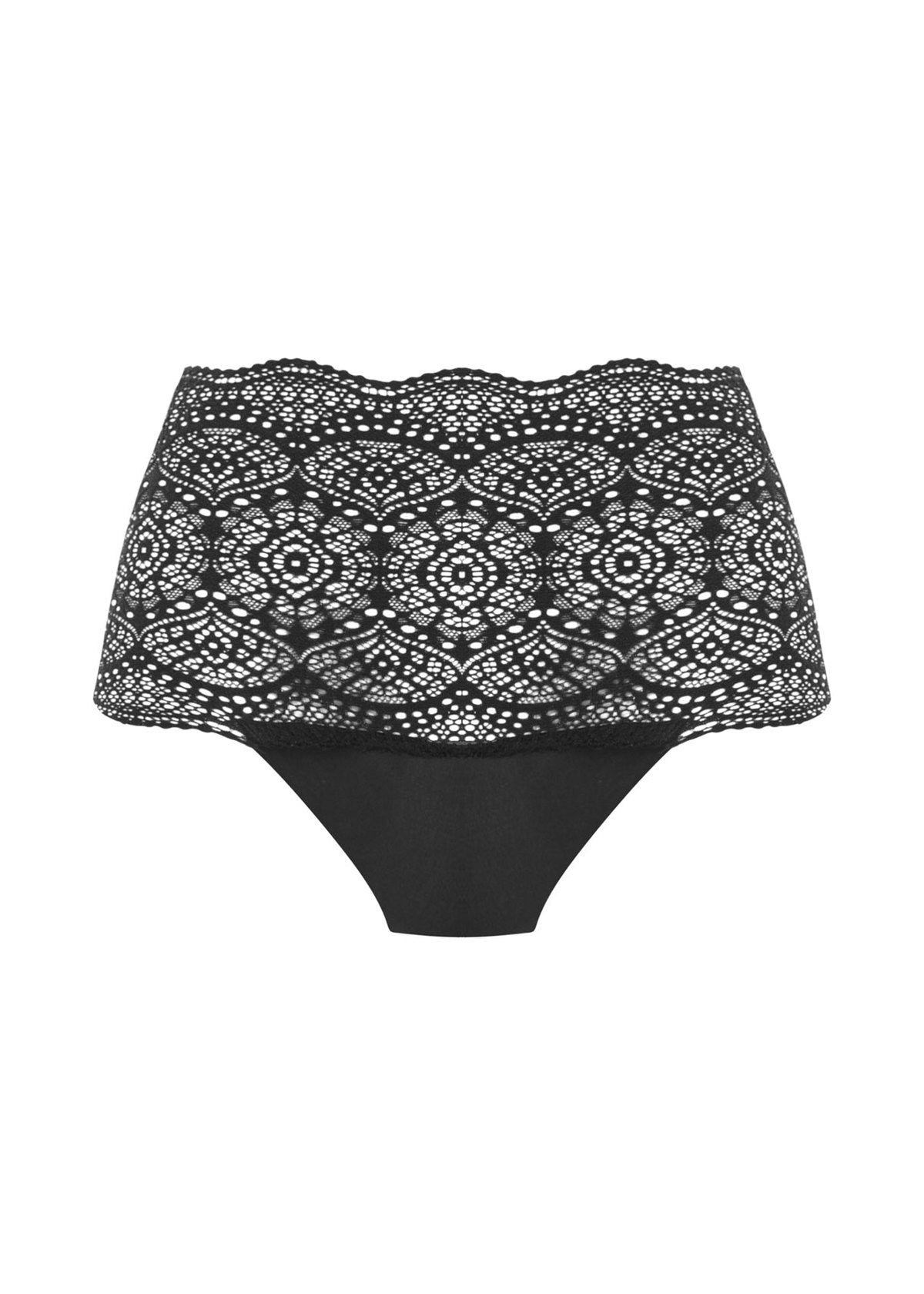 Lace Ease Invisible Stretch Full Brief in Black front view product image