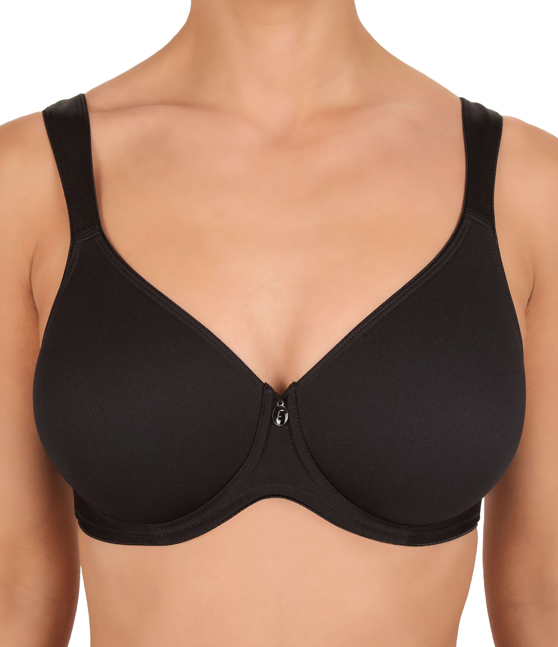 Pure Balance Underwire Spacer Bra - Black worn by model front view