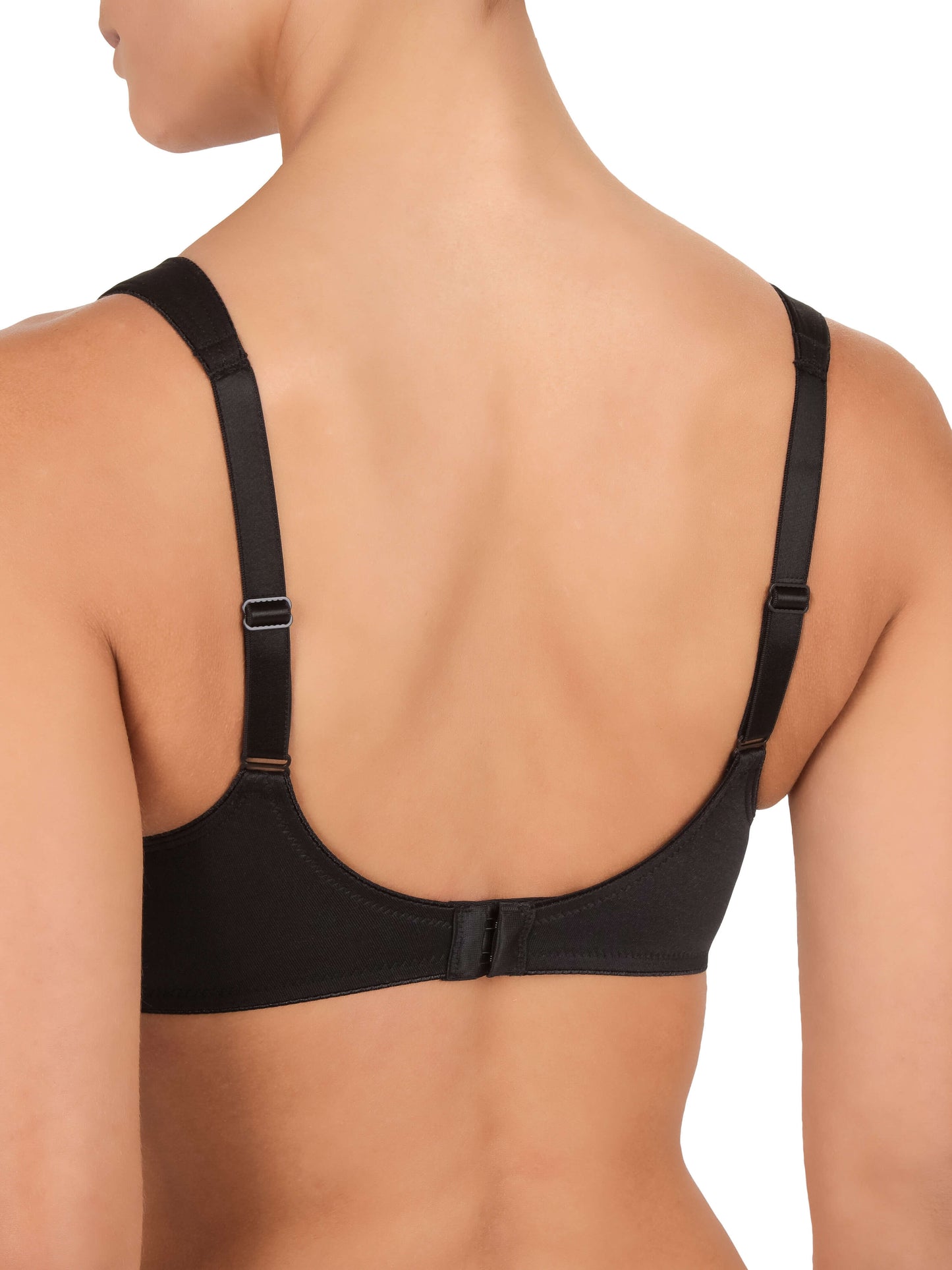 Pure Balance Underwire Spacer Bra - Black worn by model back view