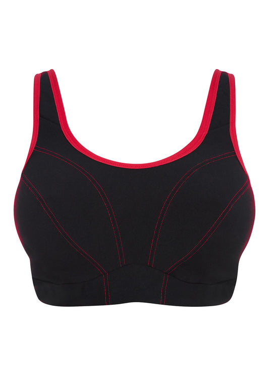 Plus Size Sports Bra - Black with ABA Logo  Plus size sports bras, Red sports  bra, Sports bra