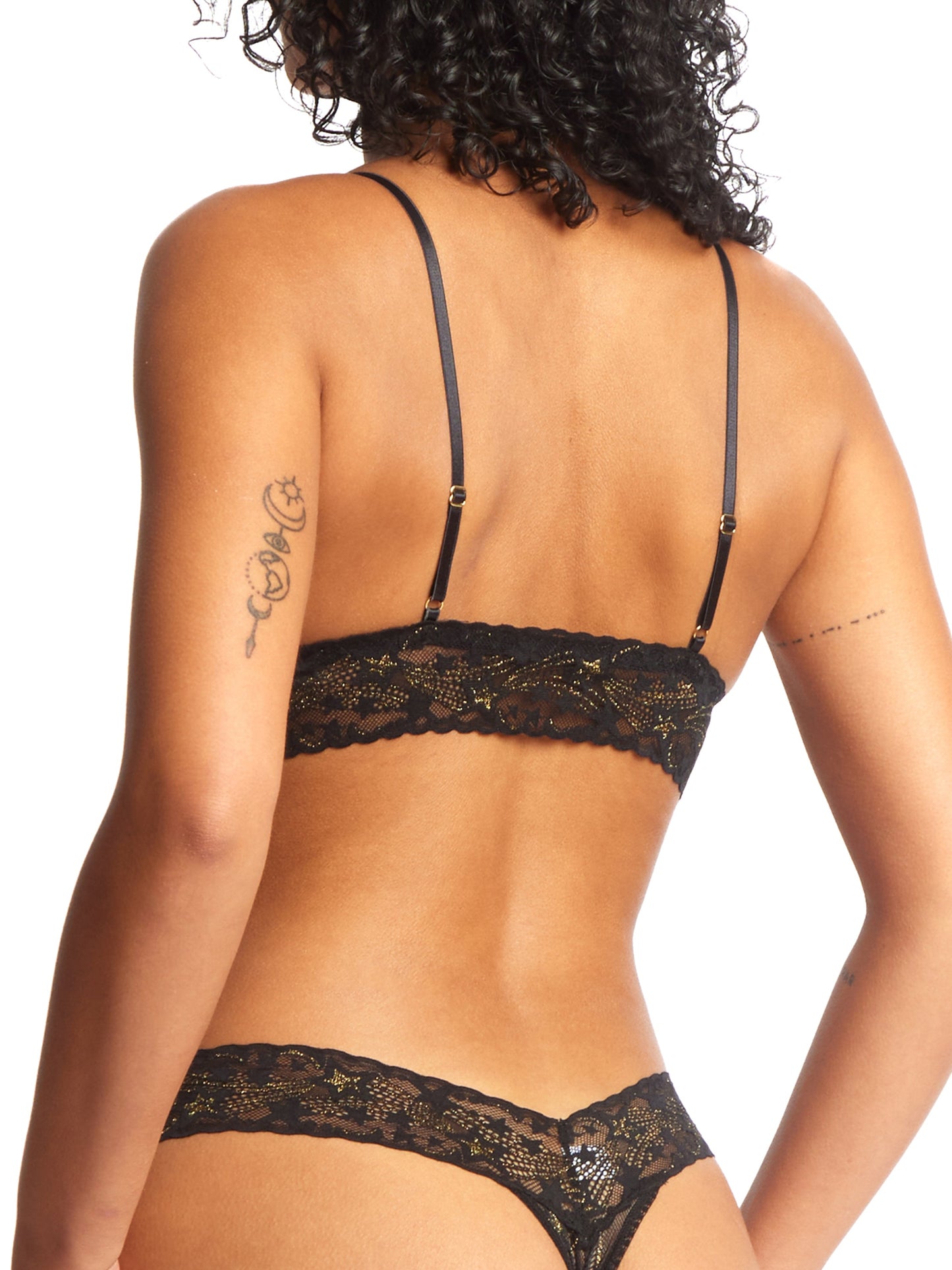 Night Fever Triangle Bralette worn by model back view