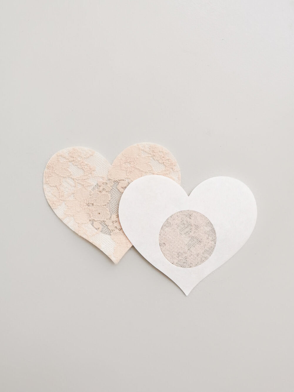 Nipple Covers - Champagne Lace Hearts front view product image