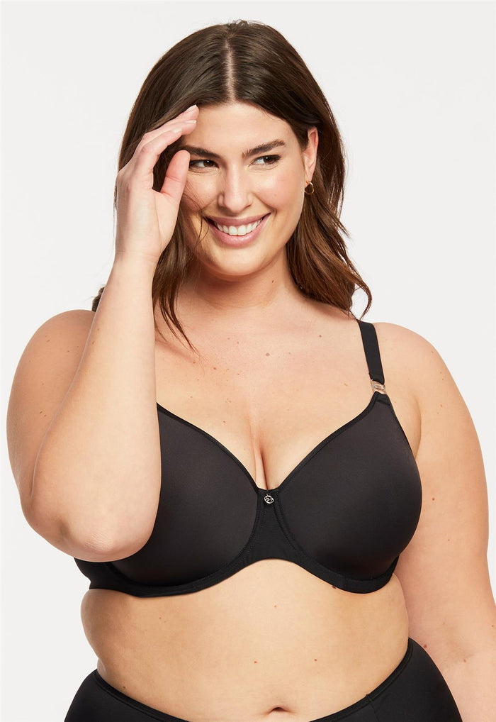 Sublime Spacer Bra - Black, worn by model front view