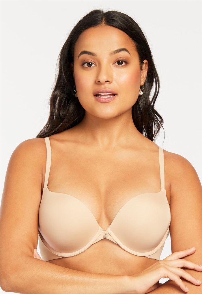Prodigy Ultimate Push Up Convertible Bra - Sand worn by model front view