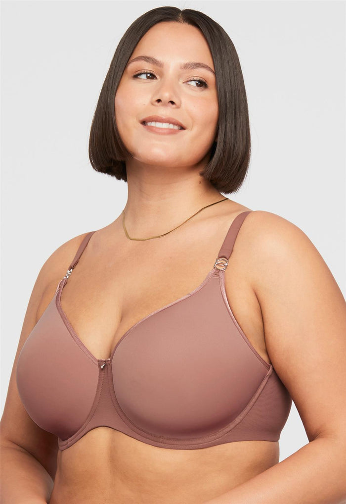 Sublime Spacer Bra - Pecan, worn by model front view