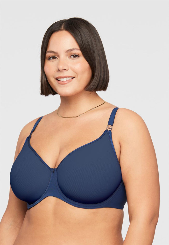Sublime Spacer Bra - Gemstone Blue Stripe, worn by model front view