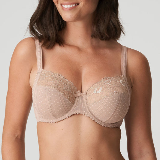 Couture Full Cup Underwire Bra - Cream, worn by model front view