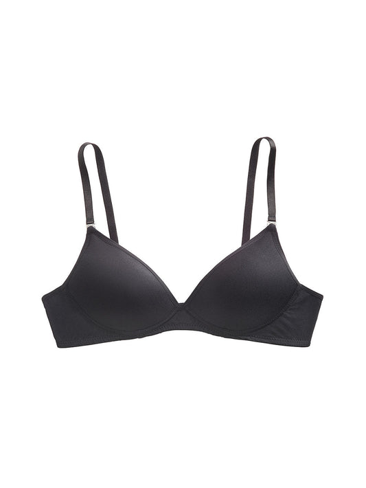 Lea Smooth Wireless Bra - Black, front view product image