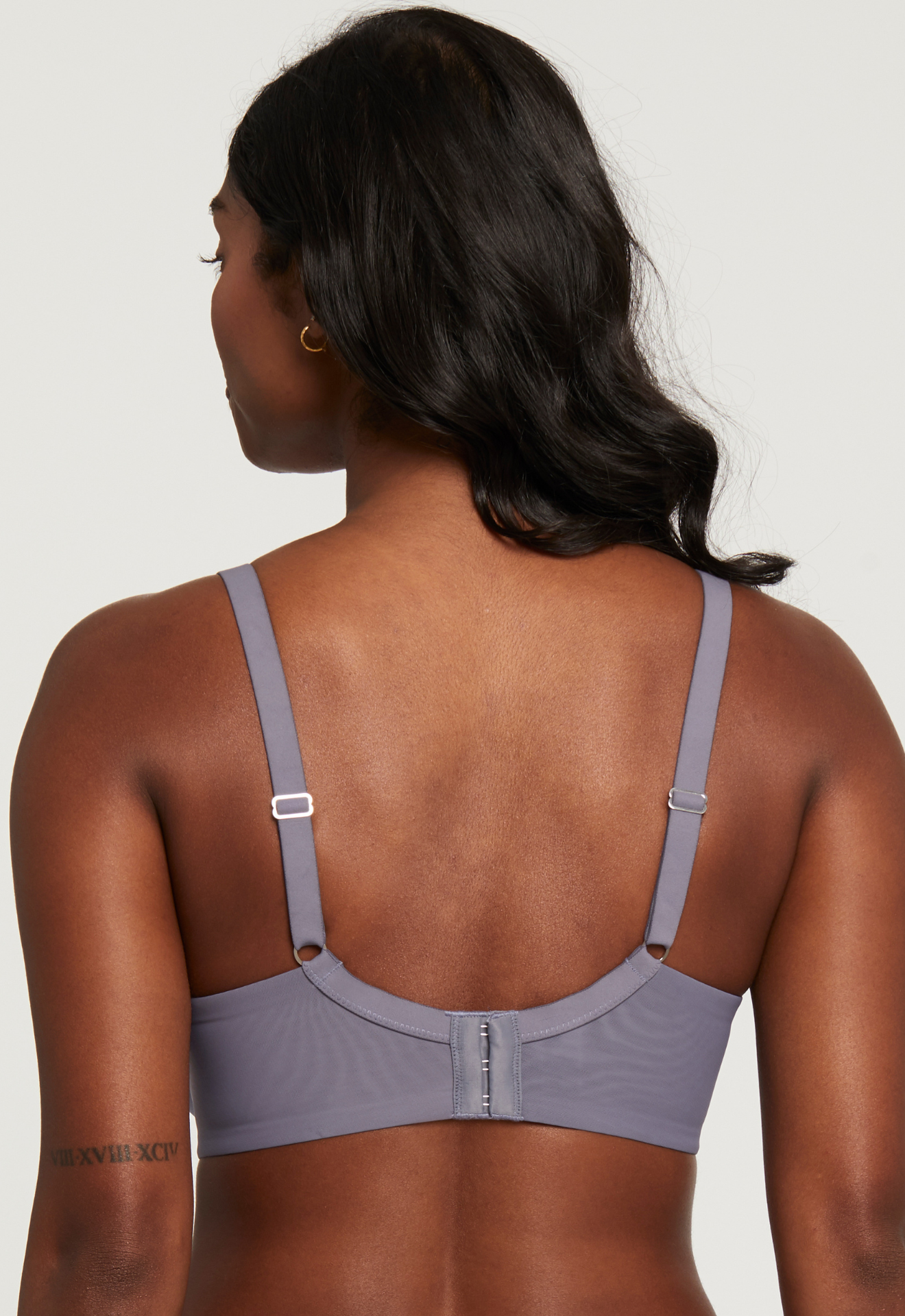 Sublime Spacer Bra - Crystal Grey, worn by model back view